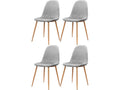 Bohometop - Set of 4 dining chairs in grey velvet with oak legs 05011BUVE