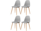 Bohometop - Set of 4 dining chairs in grey velvet with oak legs 05011BUVE