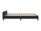 Bed frame with headboard, black, 140x200 cm, velvet, 08475POXA