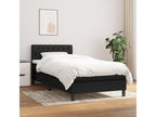 Upholstered bed base with mattress, black, 90x190 cm, fabric, 21971LRDH
