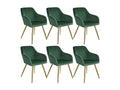 Set of 6 chairs with gold legs, elegant design, living room, kitchen, dining room seating, green velvet, 08 0000062 75035HBLB