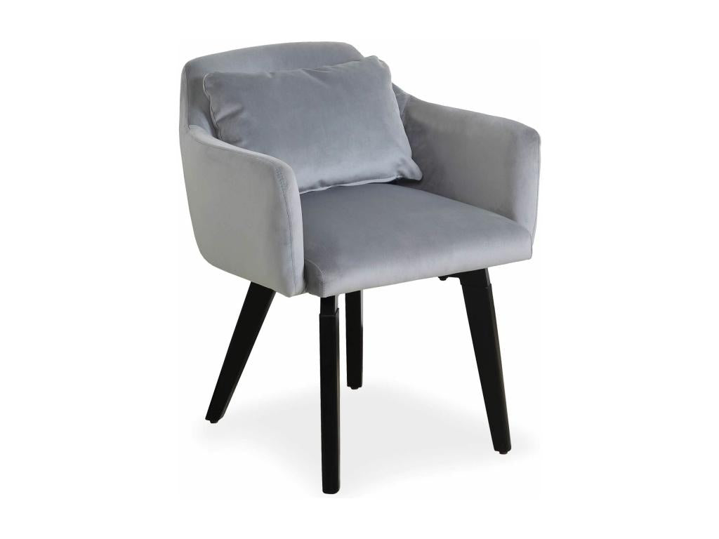 Set of 2 Homelumiere Velvet Armchairs 70cm Silver