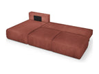Left-hand corner sofa bed, 4-seater with storage in rust-colored corduroy - Bohometop 04850WLYA