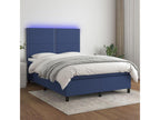 Upholstered bed base with mattress and LED light, blue, 140x190 cm, fabric, 35215MWQM