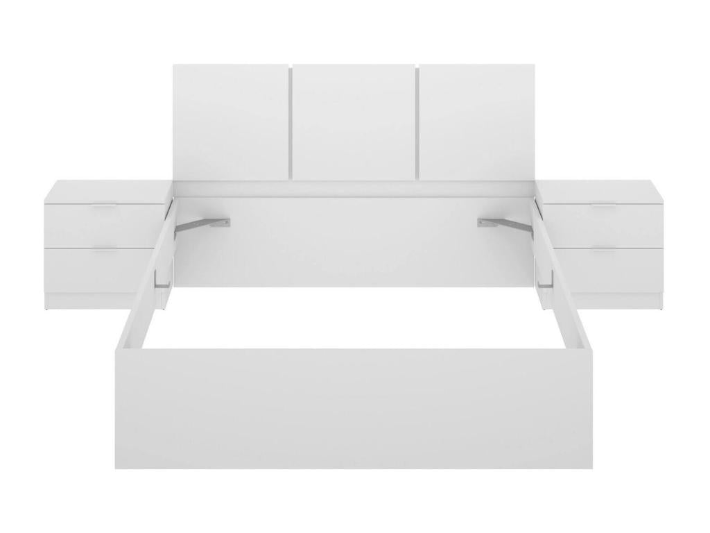 Bohometop Double Bed Base for Bedroom Bedding by Bedroom Mattress Support 259x195 h96 cm White 35067FWVA