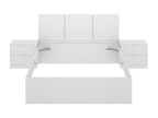 Bohometop Double Bed Base for Bedroom Bedding by Bedroom Mattress Support 259x195 h96 cm White 35067FWVA