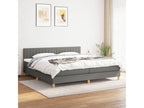 Upholstered bed base with mattress, Dark Grey, 200x200cm, Fabric 66117XXTR