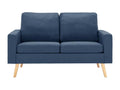 2-Seater Sofa, Blue Fabric, 69512IRXF