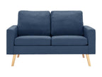 2-Seater Sofa, Blue Fabric, 69512IRXF