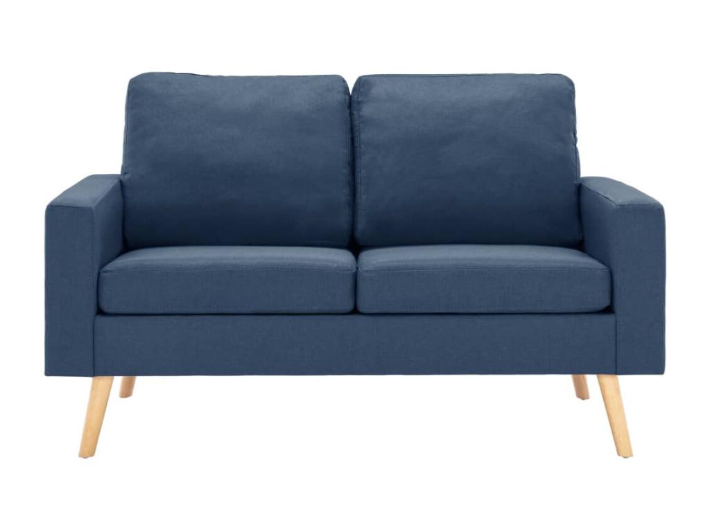 2-Seater Sofa, Blue Fabric, 69512IRXF