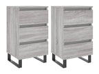 Bohometop 2-piece bedside tables, grey, 40x35x69 cm, engineered wood, 34480RZFF