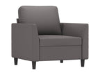 3-Piece Sofa Set with Cushions, Grey Faux Leather 76219DIKJ