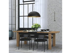 Extendable dining table 180 to 226 cm, oak and matte black finish - Bohometop 95439VVFJ