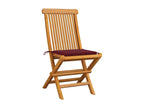 Garden chairs with burgundy red cushions, 2 pieces, solid teak, 53420CECV