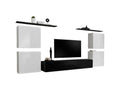 Bohometop living room furniture set in glossy black and white. 31116LOLM