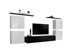 Bohometop living room furniture set in glossy black and white. 31116LOLM