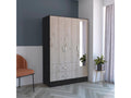 Homelumiere wardrobe with mirror, 3 doors and 2 drawers