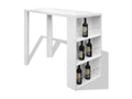 Bohometop bar table with bottle rack, high-gloss white, 77790EJOO