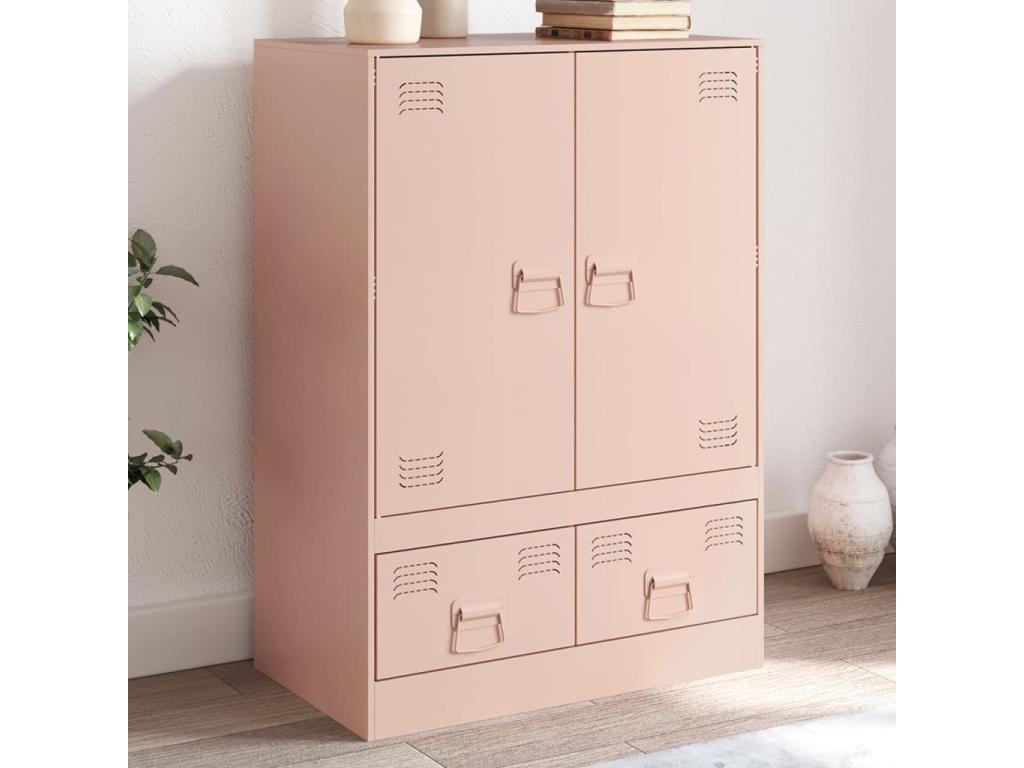 High pink sideboard 67x39x95 cm steel 98749ZHSB