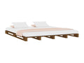 Honey brown pallet bed 150x200 cm solid pine wood 21807DHAE