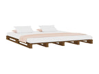 Honey brown pallet bed 150x200 cm solid pine wood 21807DHAE