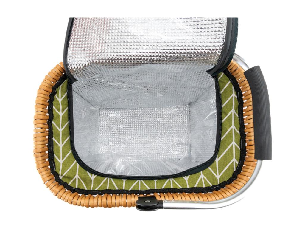 Insulated basket with folding handle, wicker 81667YCIF