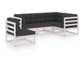 5-piece garden furniture set with cushions, solid pine wood, 78521TZXU