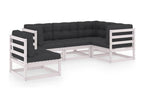 5-piece garden furniture set with cushions, solid pine wood, 78521TZXU
