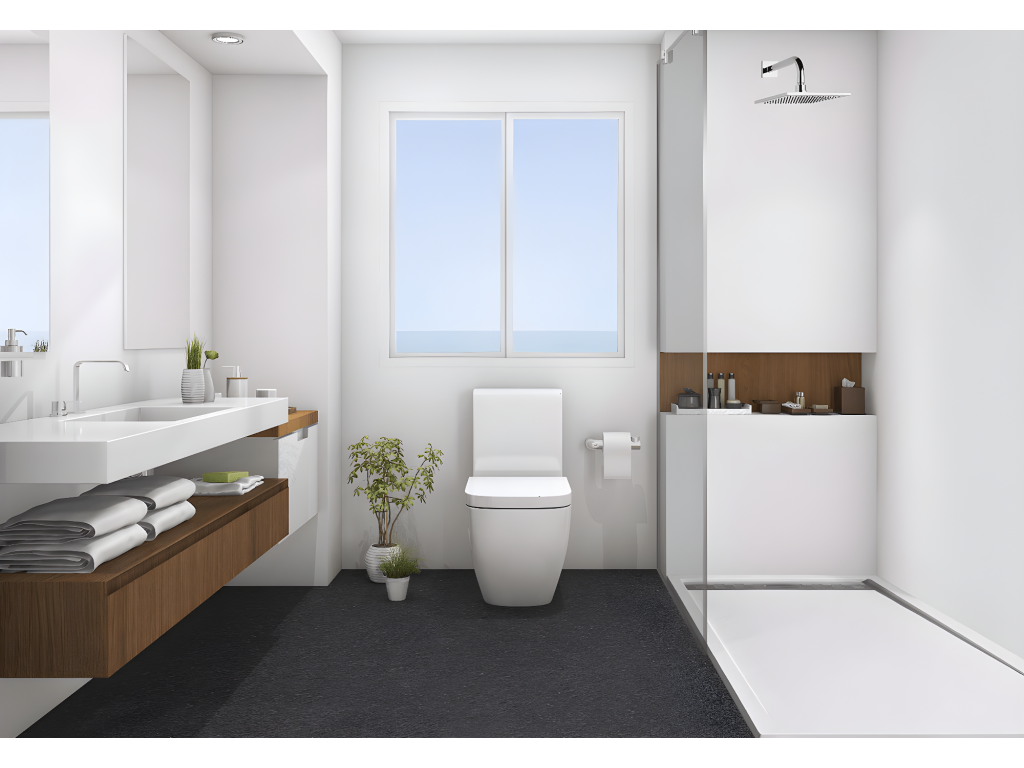 70x175 cm shower tray with side grate Bohometop 1001 in synthetic resin and marble powder with drain 69270QRYJ