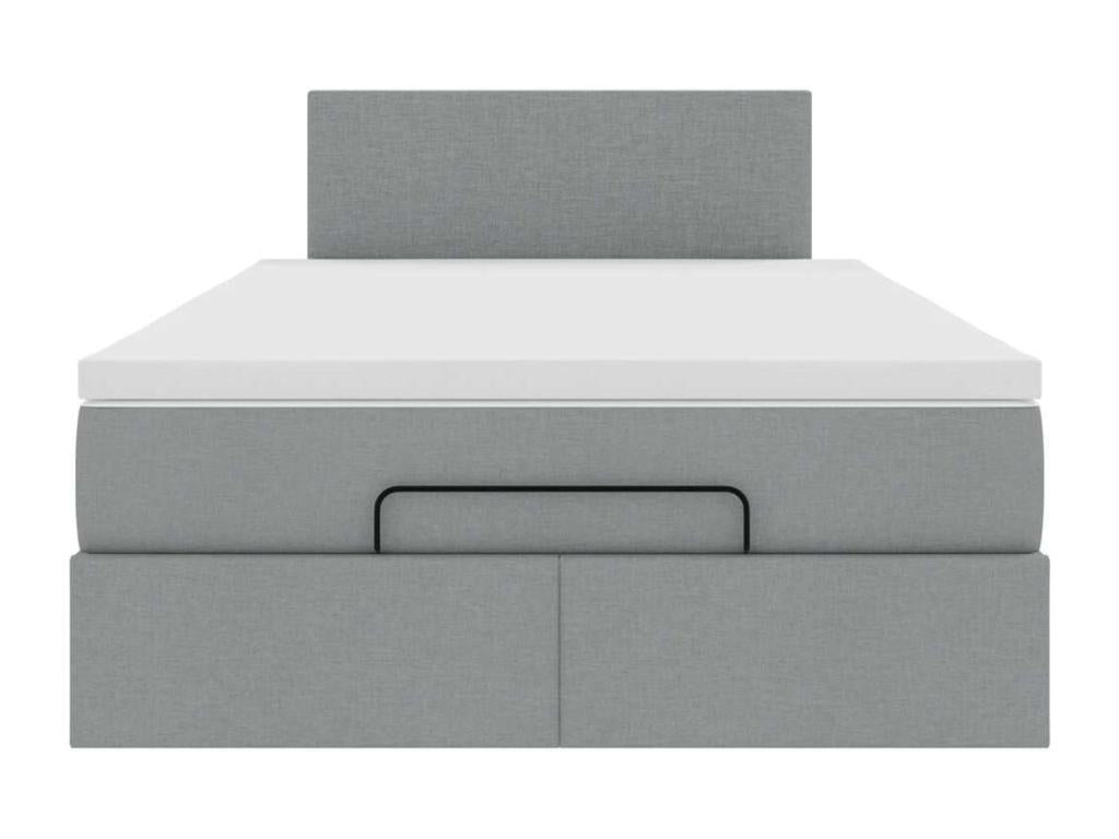 Homelumiere bed frame and light grey 120x200 cm fabric mattress