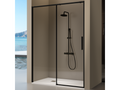 Bohometop fixed shower screen with sliding door, matte black, 124-126.6 cm, 13736BESS