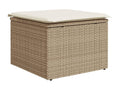 11-piece garden furniture set with beige resin wicker cushions 12573WNIV