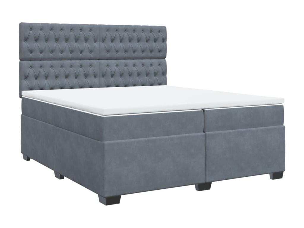 Bohometop bed base and mattress, Dark Grey 200x200cm Velvet 18141FEME
