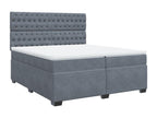 Bohometop bed base and mattress, Dark Grey 200x200cm Velvet 18141FEME