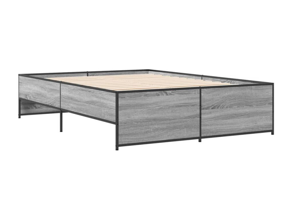 Bohometop grey bed frame 120x200 cm engineered wood and metal 28154JRDU