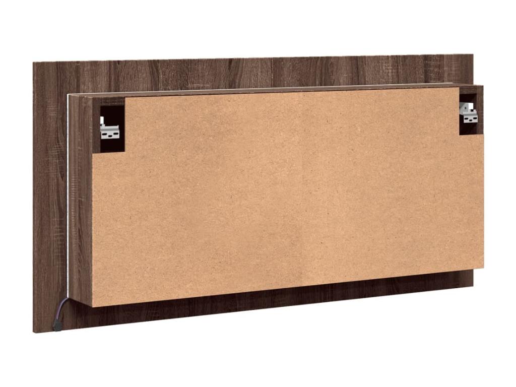 Brown oak LED bathroom mirror cabinet 90x12x45 cm 76081SEVG
