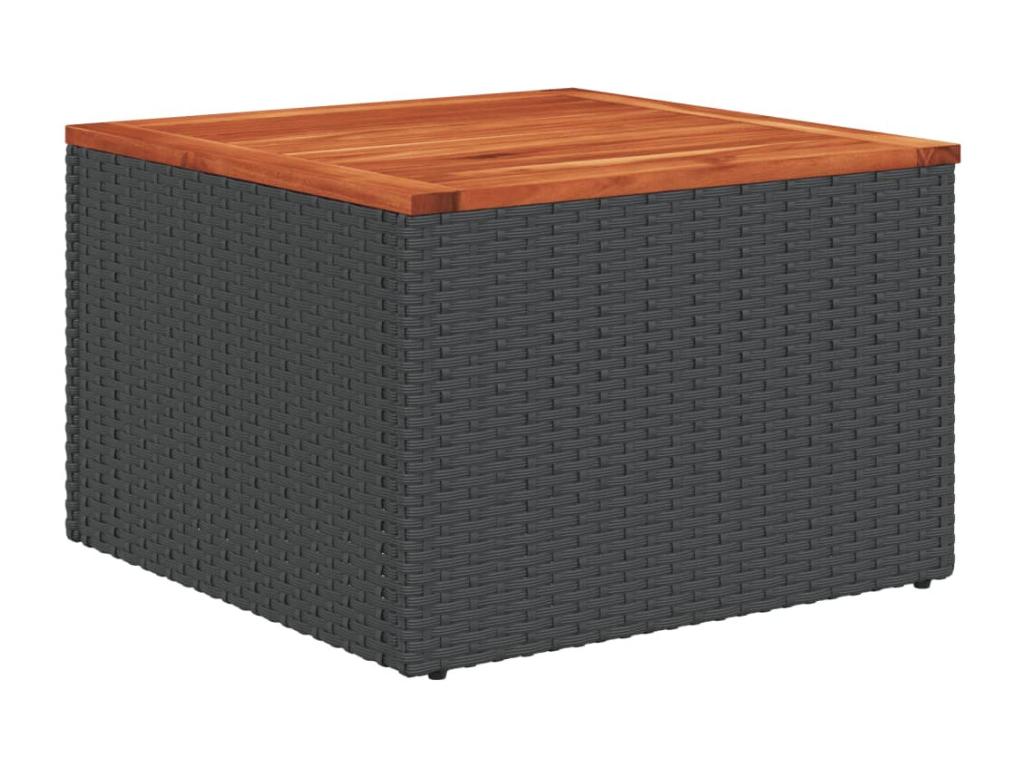 11-piece garden furniture set with cushions, black resin wicker, 54883YGCB