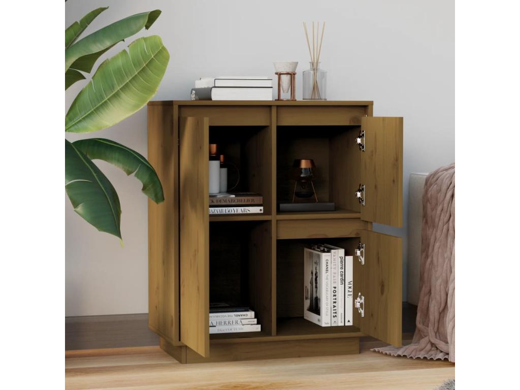 Honey Brown Sideboard 60x34x75 cm Solid Pine Wood 98904VCXX