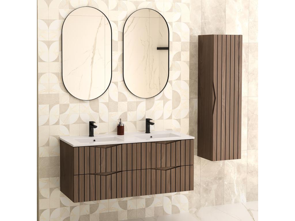 Bohometop 120cm Double Vanity Unit in Wood and Black 34246INAZ