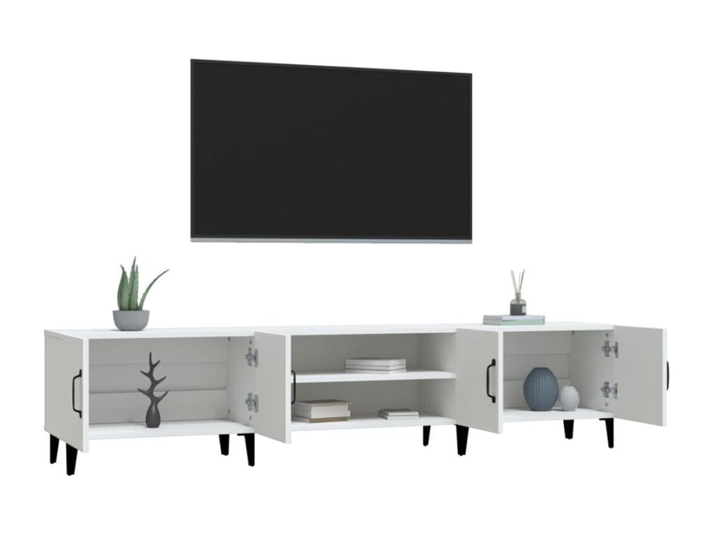 White TV stand 180x31.5x40 cm engineered wood 33204UCUI