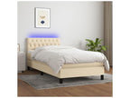 Bohometop bed base with LED mattress, Cream 90x200 Fabric 28229ZKQB