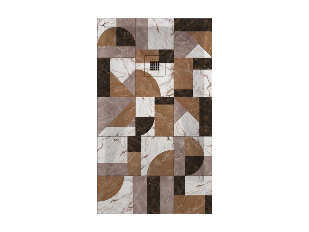Shower tray 01 Mosaic color, smooth finish, Bohometop 3D color grid - 150x80 cm 78520SAPR