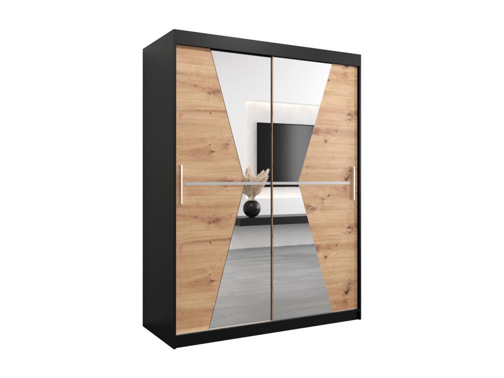 Bohometop Sliding Door Wardrobe 200/150/62 2 Doors Black/Bohometop 47258TILN