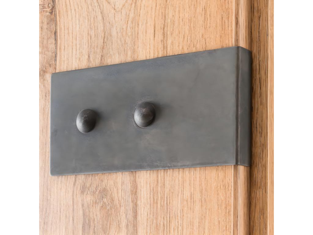 4-door wardrobe in oak and graphite finish - W180 cm 55756XHBU