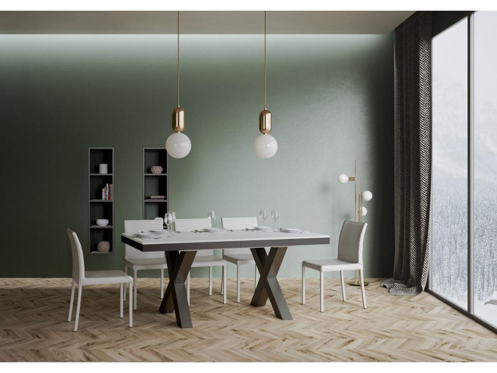 Bohometop Extendable Table 90x160/264 cm White Ash Anthracite Frame 12340DFWR