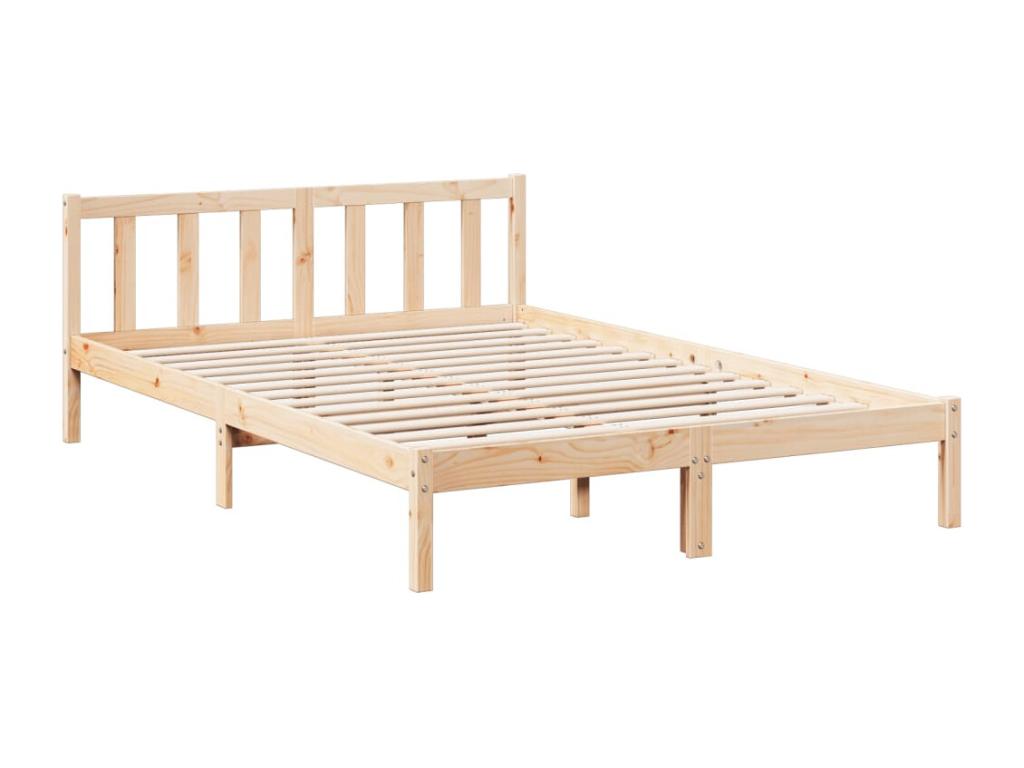 Extra long bed frame without mattress 160x220 cm solid pine wood 70224HCES