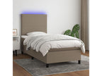 Bohometop 80x200cm Upholstered Bed Base with Mattress and LED Lighting, Fabric 97538MURN