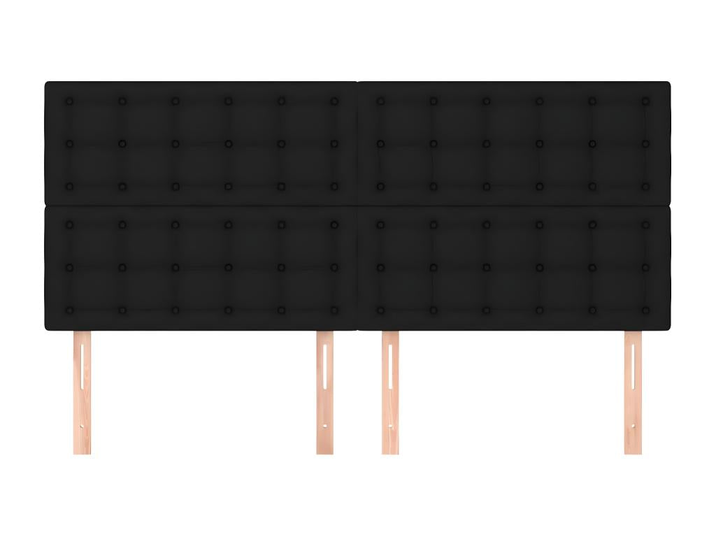 4-piece headboard set, black, 90x5x78/88 cm, fabric, 93179BLQS