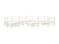 8-piece garden furniture set, white, solid pine wood, 43428SZXP