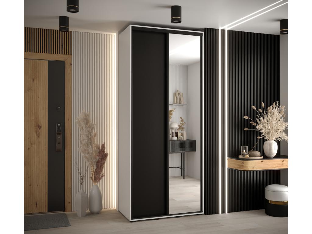 Bohometop 3 Sliding Door Wardrobe 235.2/110/60 2 Doors White/Black/Black 22105FDVU